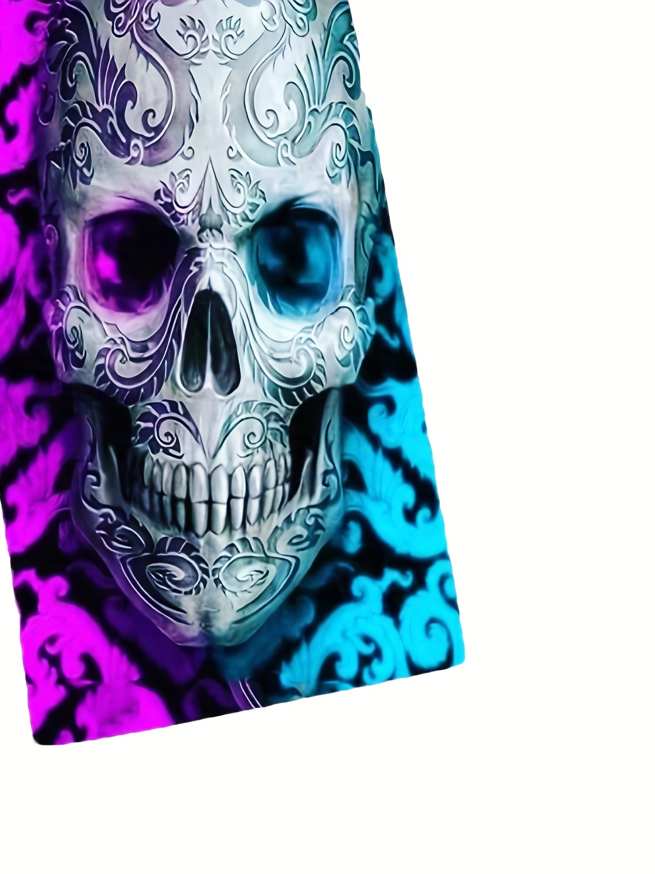 Men's 3D Skull Graphic Cotton Shorts Comfy Stretchy Short Pants