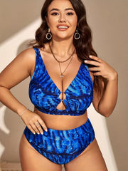 Snake Print Cut Out Bikini Set