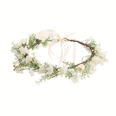 Girl's Simulated Rose Wreath Flower Hair Dress
