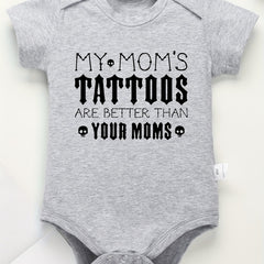 Baby Boys Letter Print Casual Short Sleeve Cotton Onesie for Summer