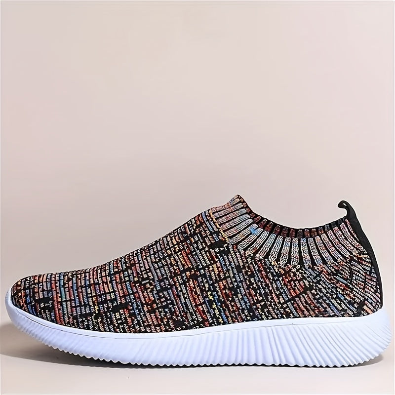Men's Slip On Knitted Sneakers Outdoor Walking Shoes
