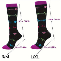 3 Pairs Knee High Compression Socks for Women Men