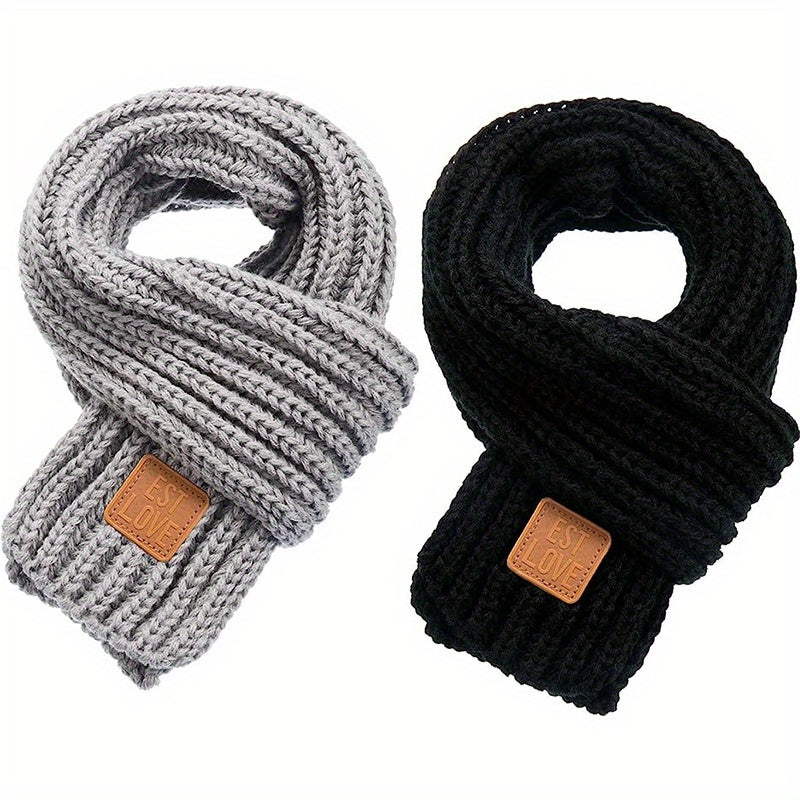 2pcs Winter Knitted Scarf for Kids Boys Girls