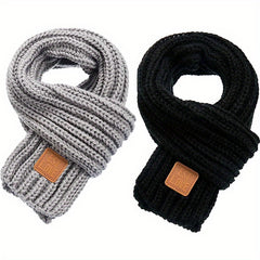 2pcs Winter Knitted Scarf for Kids Boys Girls