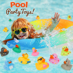 Colorful Floating Ducks Kids Bath Toys Car Home Decoration Summer Party Gift