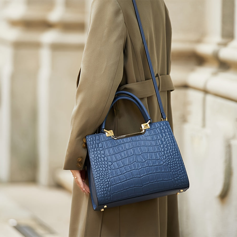 Women's Large Capacity Cowhide Tote Handbag for Moms