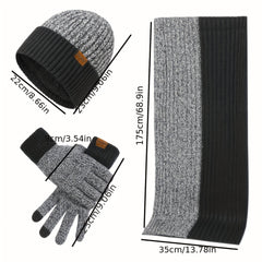 Winter Sports Three Piece Set - Gloves, Scarf, Hat