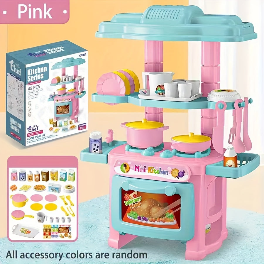 Girls' Play Kitchen Mini Cookware Accessories Pretend Cooking Food Game Set