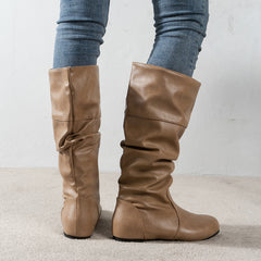 Women's Ruched Knee High Riding Boots