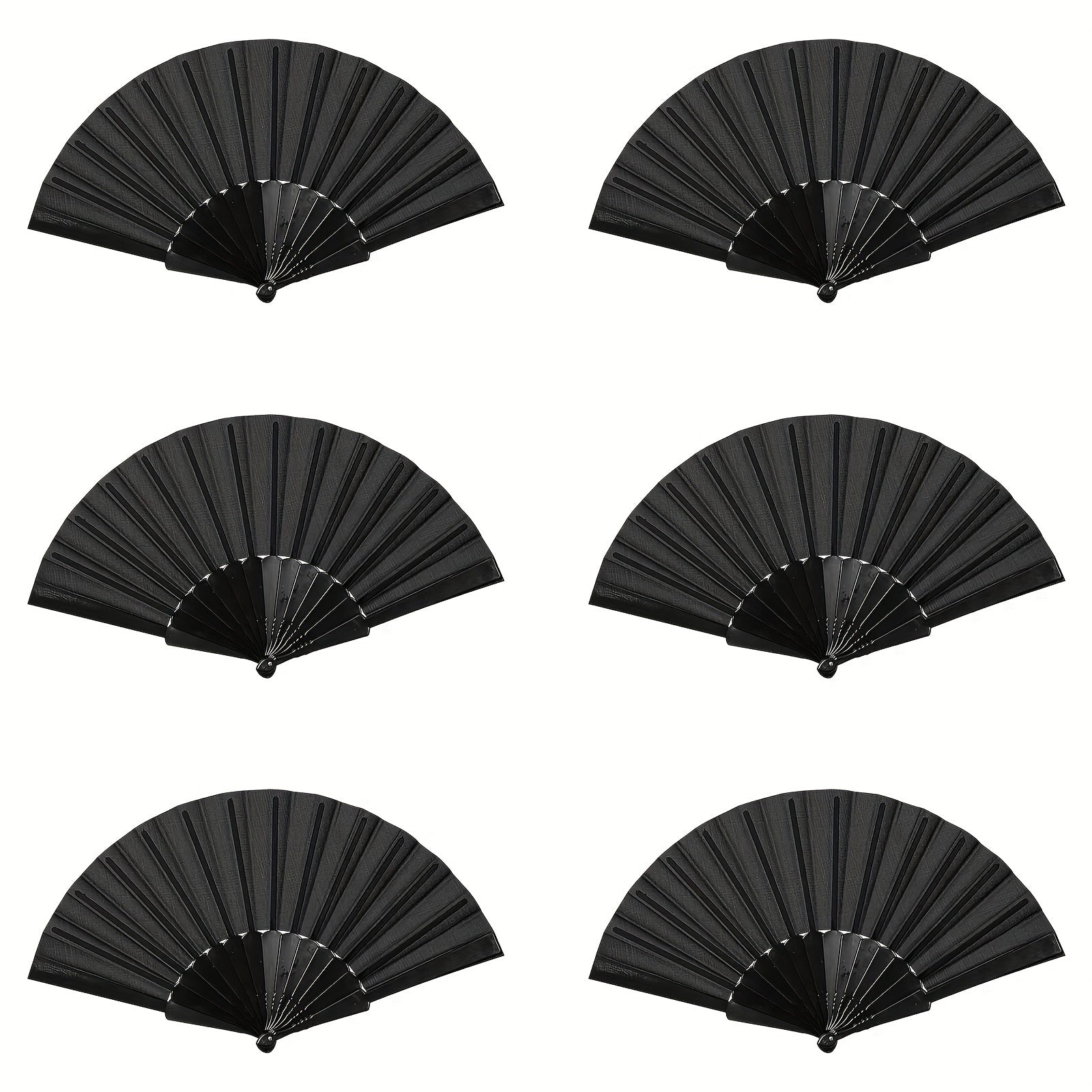 6pcs Portable Bamboo Folding Wedding Fans