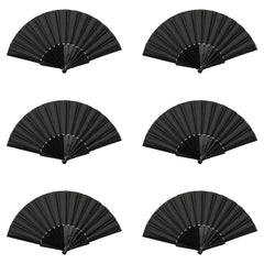 6pcs Portable Bamboo Folding Wedding Fans