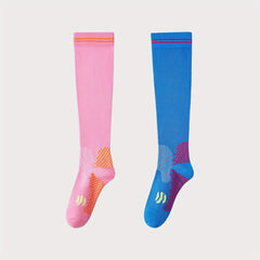 Striped Trim Calf Socks Sports Knee High Socks Women's Stockings