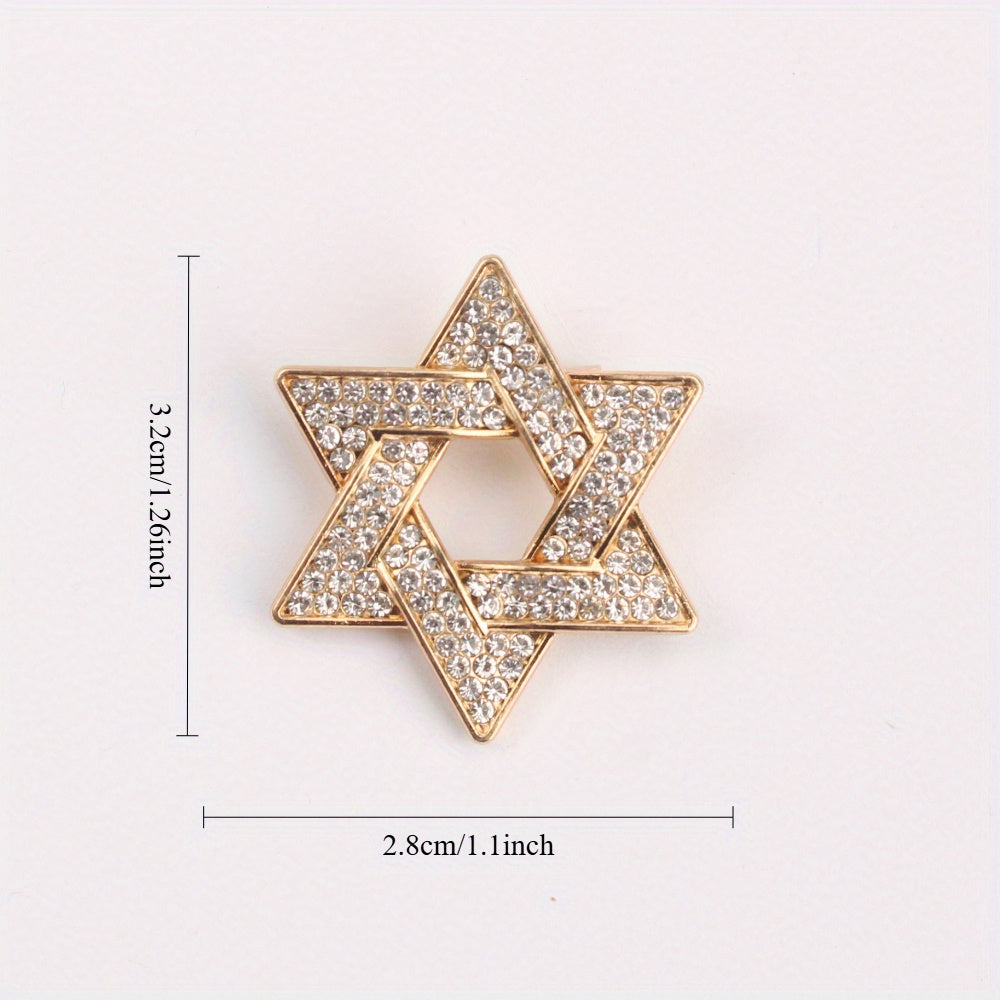 Hexagon Star Brooch Men's Suit & Jacket Accessory