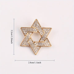 Hexagon Star Brooch Men's Suit & Jacket Accessory