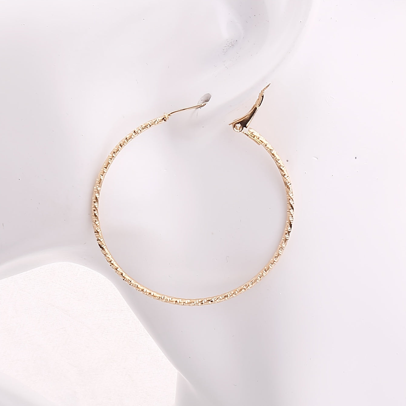 Golden Twisted Hoop Earrings Big Circle Earrings for Women Girls