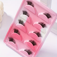 5 Pairs Natural Look Wispy False Eyelashes for Dating Parties Cosplay