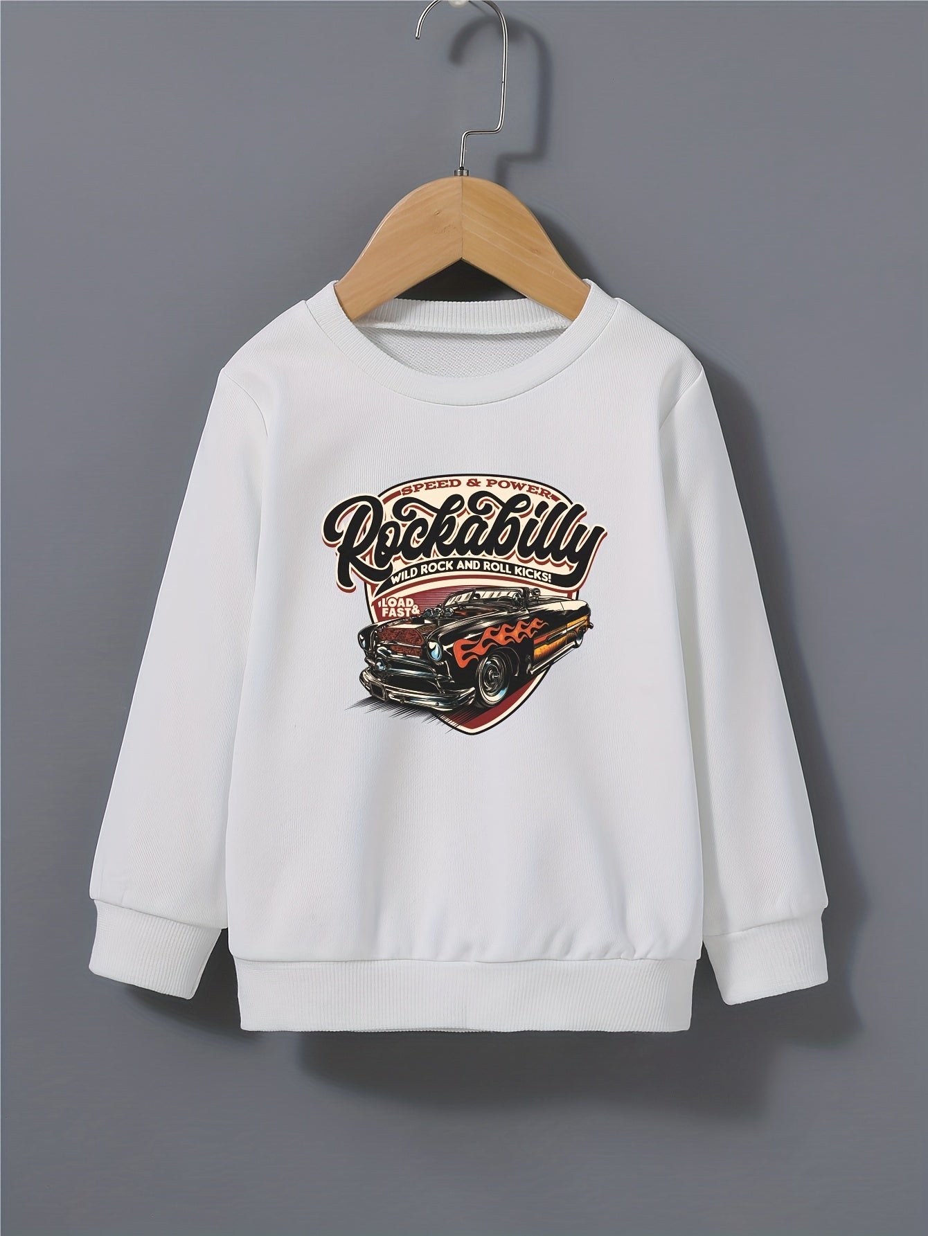 Sports Car Pattern Toddler Kid's Sweatshirt ROCKABILLY Print