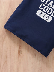 Boys Casual Outfit Round Neck T shirt & Shorts For Summer Kids Clothes