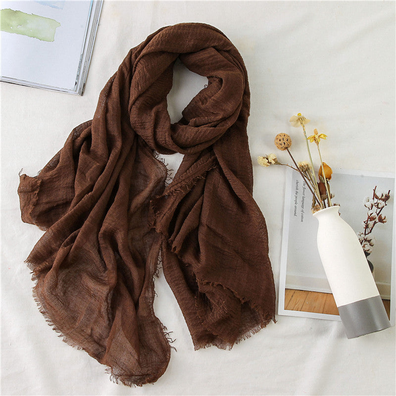 Plain Hijab Caps Scarf Polyester Wrap Elastic Shawls Soft Headband Snood