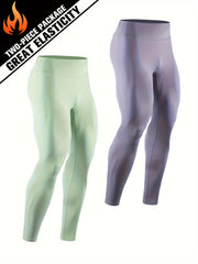 Men's Thermal Leggings Outdoor Running Training Compression Pants