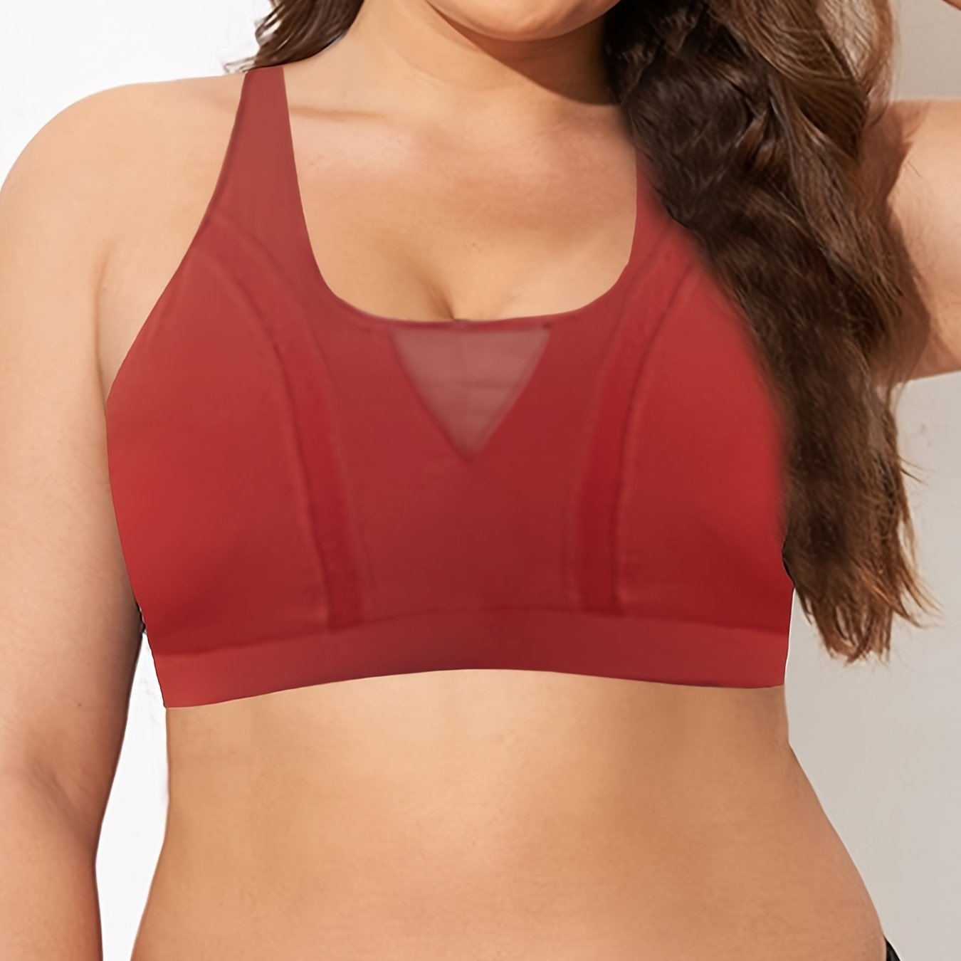High Impact Yoga Fitness Bra with Mesh Cut Out Back