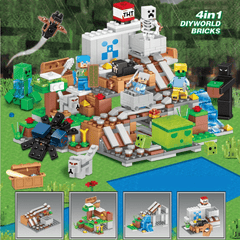 4 in 1 Mine Block Set - Build Your Own Scenes & Perfect Gift