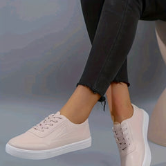 Umbrella Print Flat Sneakers Lace Up Round Toe Skate Shoes