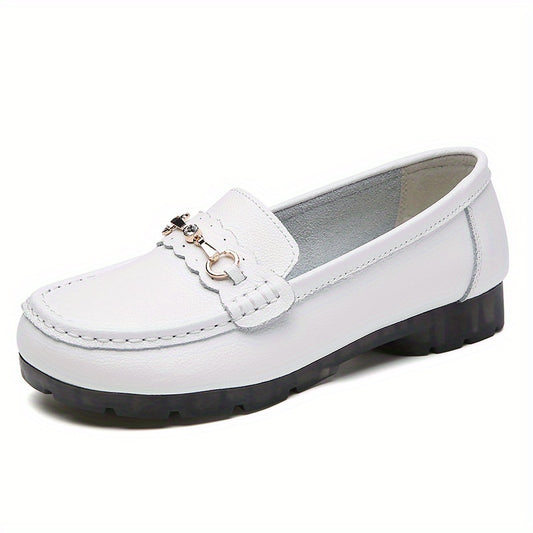 Women's Rhinestone Buckle Flat Loafers Slip On Shoes