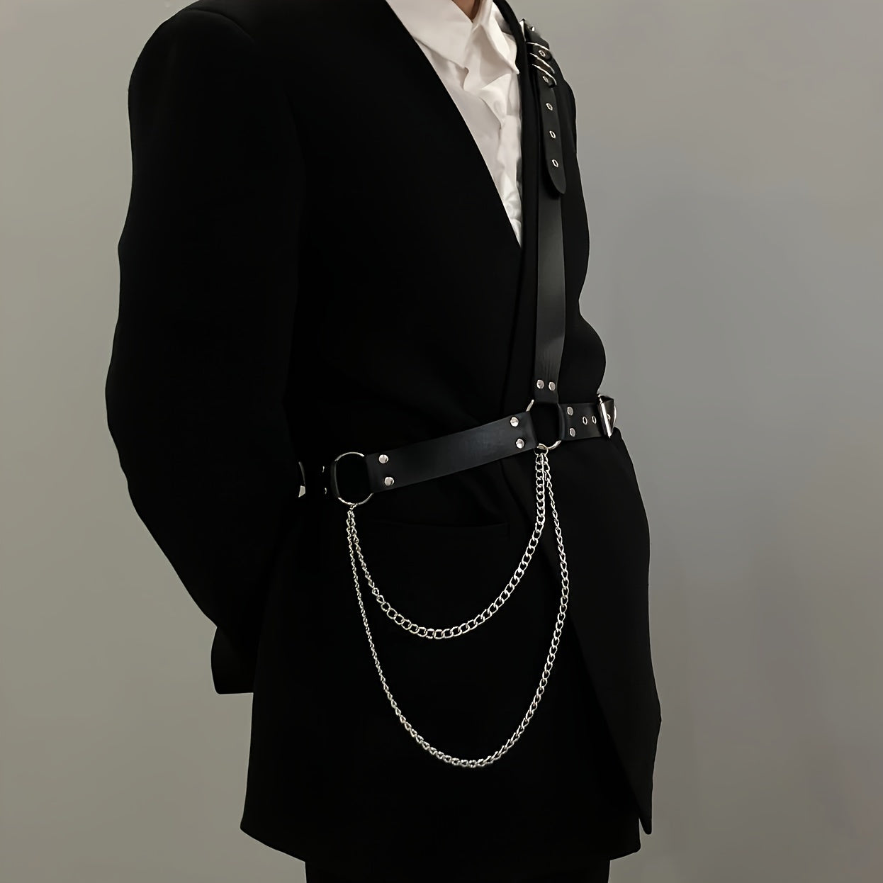 Men's Funny Body Chest Suspender for Suit Jeans