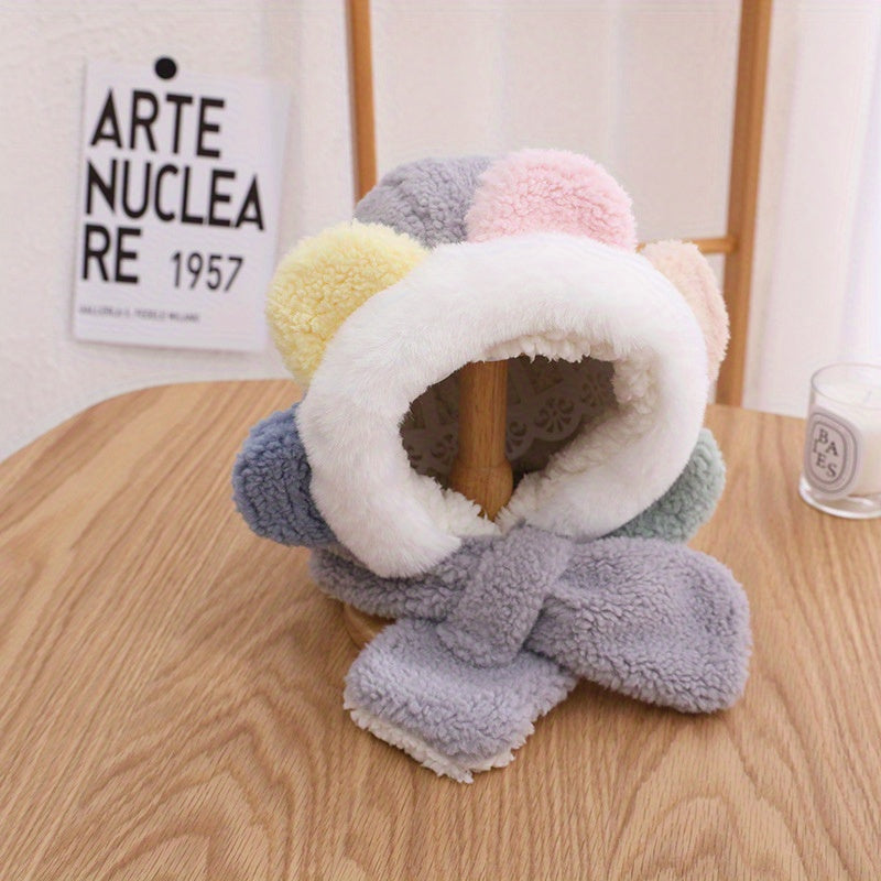Colorful Sunflower Earmuffs & Winter Scarf for Girls