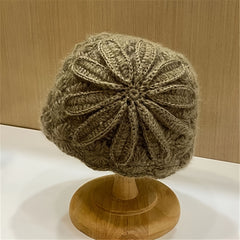 Women's Floral Skull Knitted Beanie Hat