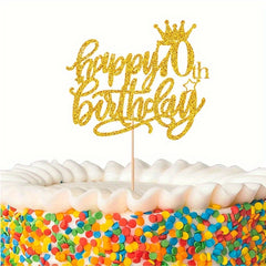 70th Golden Paper Cake Insert For Birthday Party Decoration