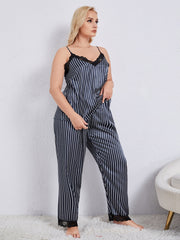 Lace Cami Tops & Pants Pajama Set - Loungewear 2pcs Set