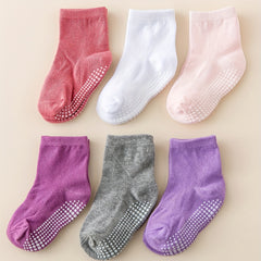 6 Pairs Unisex Multicolor Non-slip Mid Tube Socks