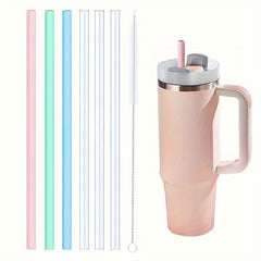 6pcs Reusable Straws with Cleaning Brush for 20oz 30oz 40oz Tumblers