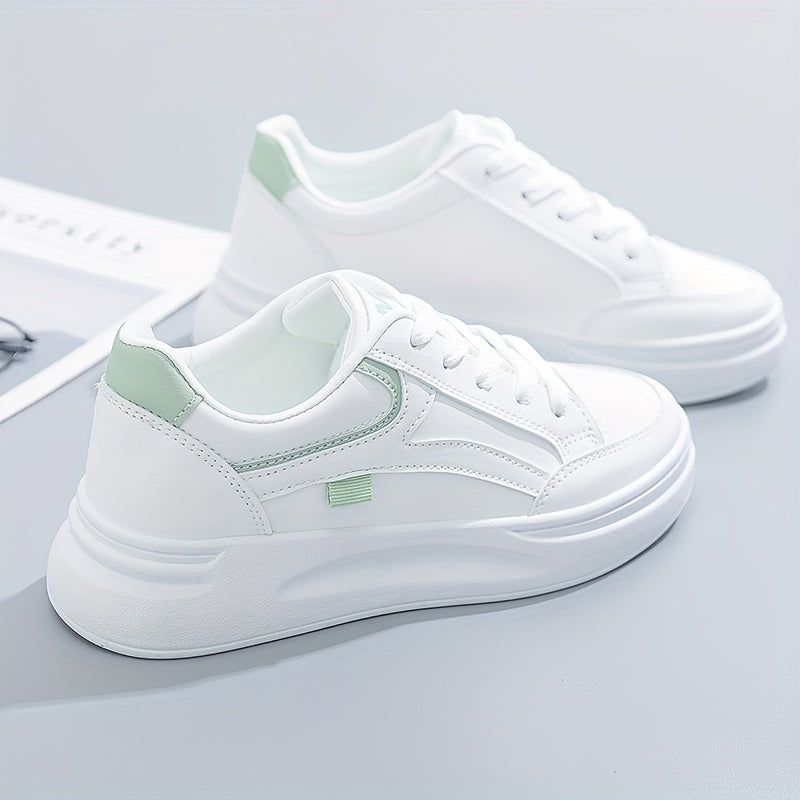 Women's Platform Skate Shoes Lace Up Low Top Outdoor Walking Shoes