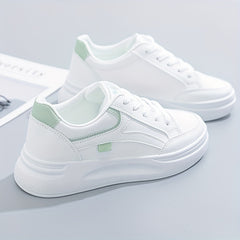 Women's Platform Skate Shoes Lace Up Low Top Outdoor Walking Shoes