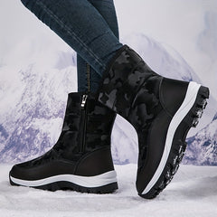 Women's Non Slip Chunky Snow Boots Warm High Top Zipper Hiking Boots