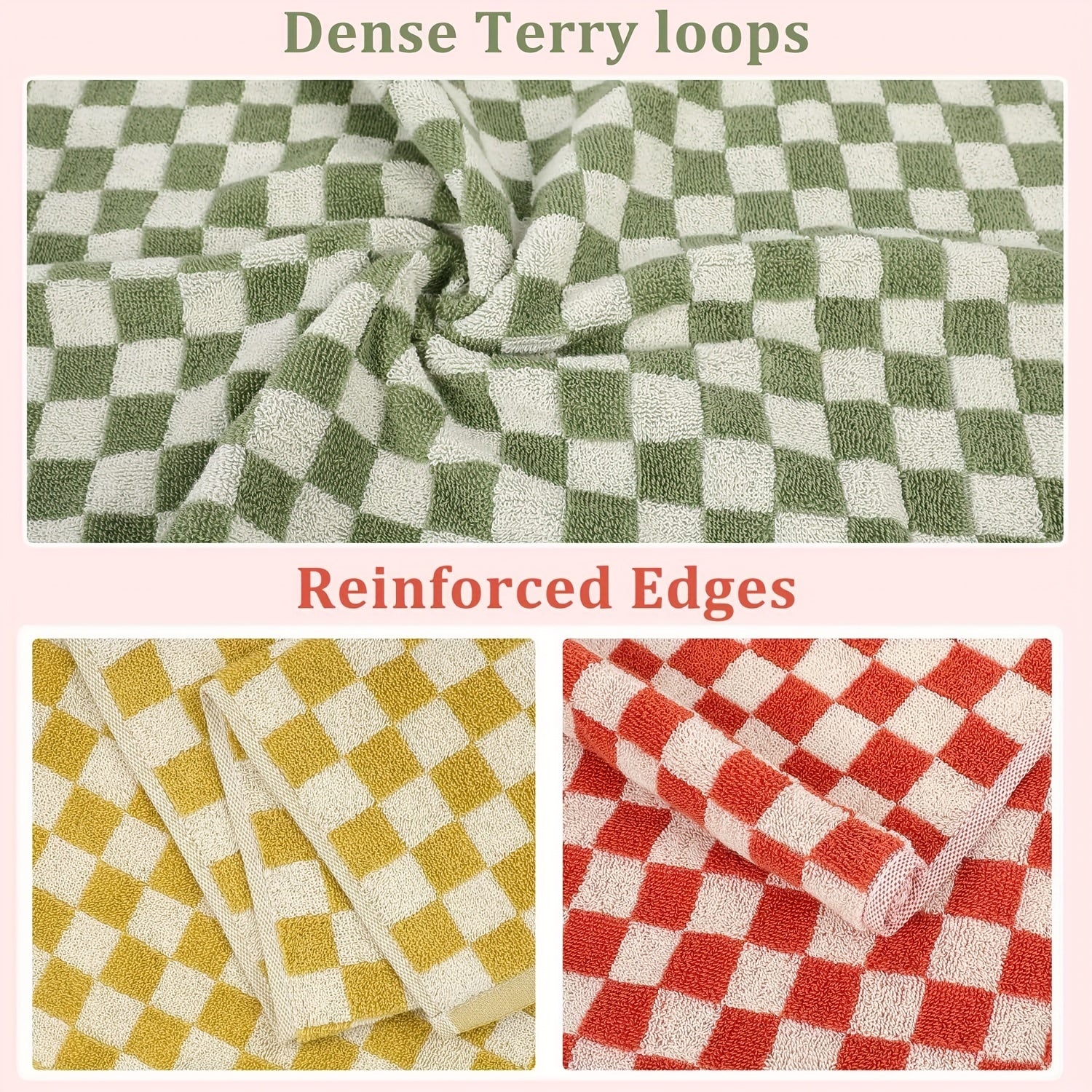 5pcs Plaid Pattern Hand Towel Cotton Soft Face Towel Absorbent Hand Towel