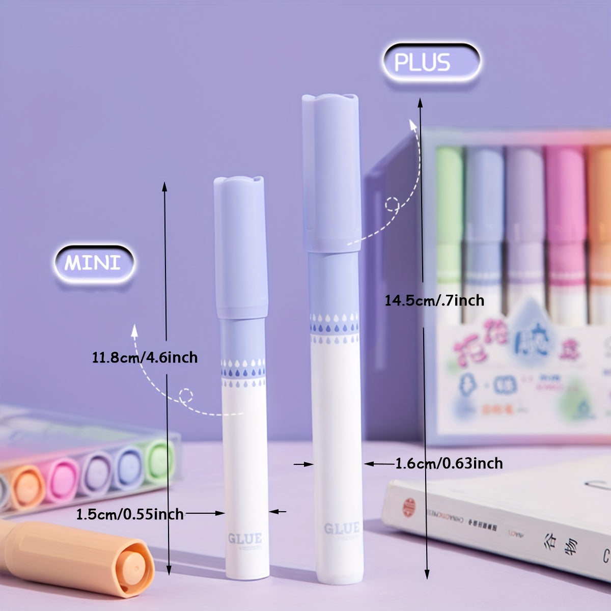 6pcs Macaron Glue Point Glue Pen for Craft Projects