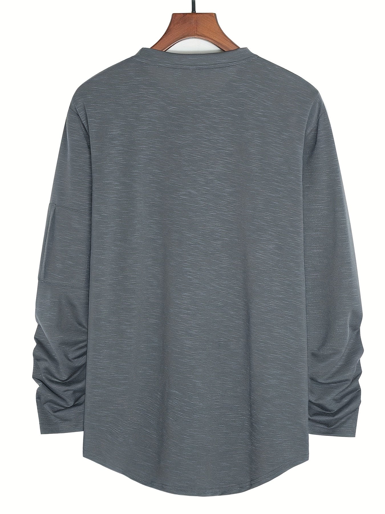 Men's Stretchy Long Sleeve T Shirt with Zipper Decor - Outdoor Style