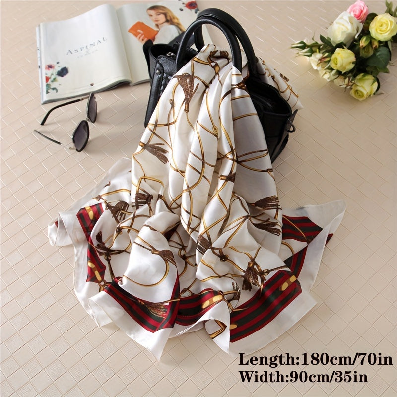 Vintage Printed Lightweight Scarf Wrap Sunscreen Beach Towel