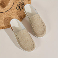 Women's Lightweight Canvas Sneakers Slip On Mules