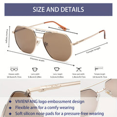 Polarized Aviator Sunglasses Men Golden Frame UV400 Protection