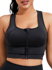 High Stretch Zipper Front Sports Bra for Women