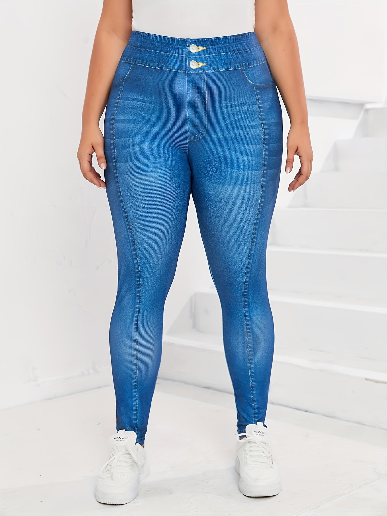Denim Print Skinny Leggings