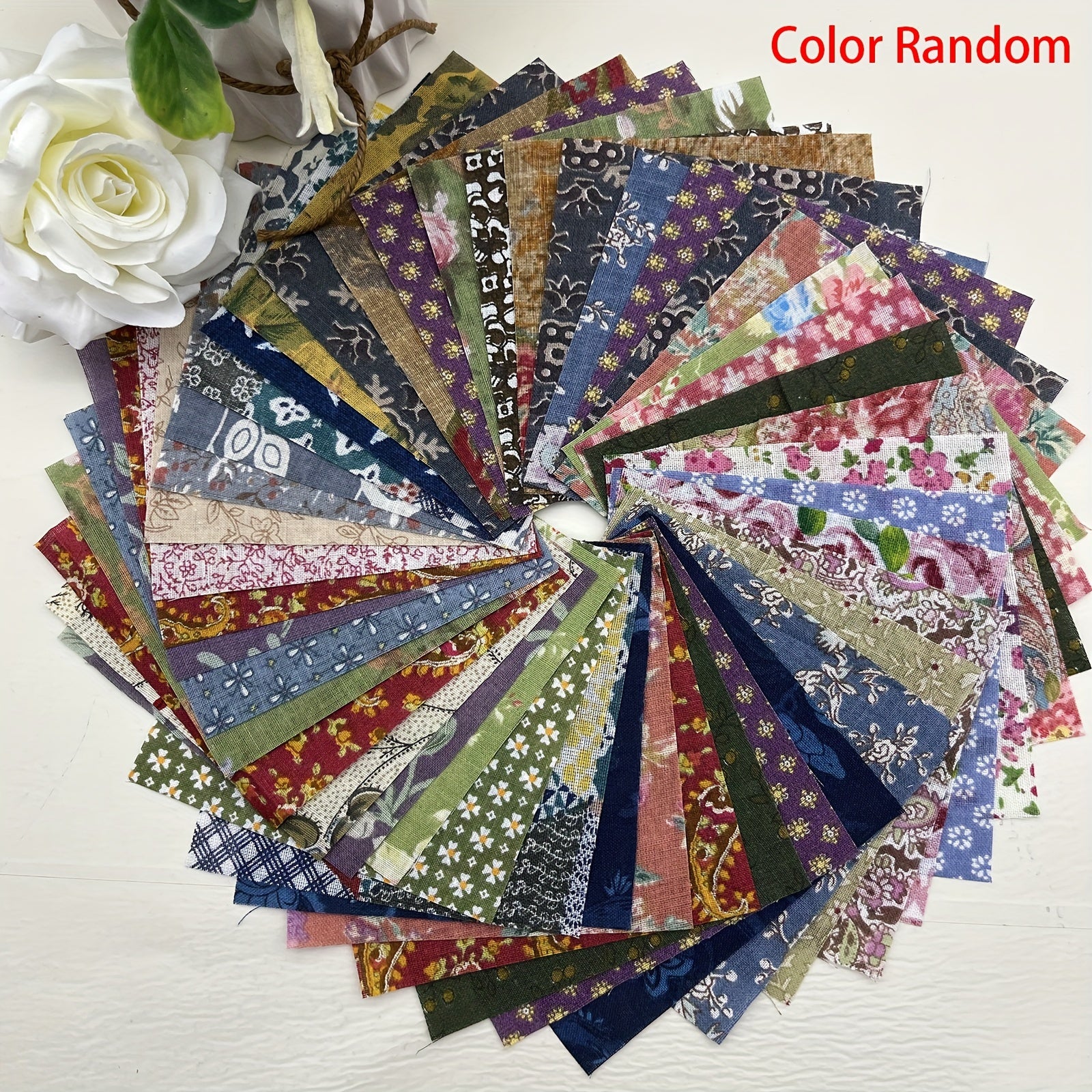 50pcs Dark DIY Printed Cotton Fabric Random 50