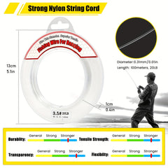 Clear Fishing Wire Monofilament Line 97m Strong Nylon String Supports 68KG