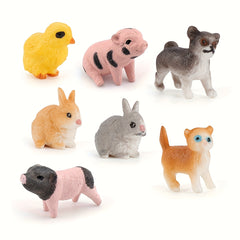 Realistic Poultry & Livestock Model Set Chicken Duck Goose Cow Sheep Pig Dog