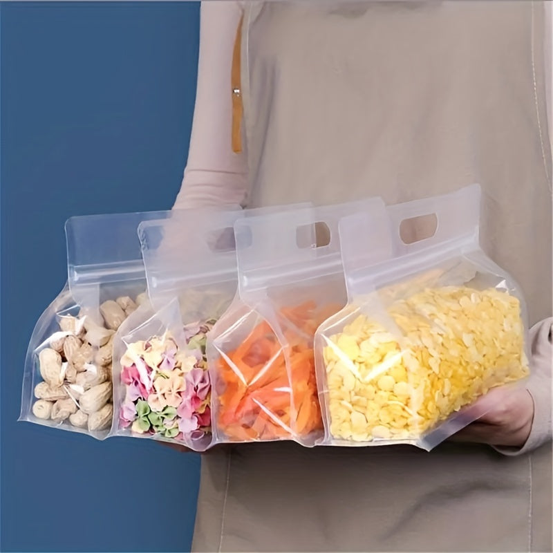 5pcs Leakproof Food Storage Bag Transparent Organizer for Kitchen and Travel